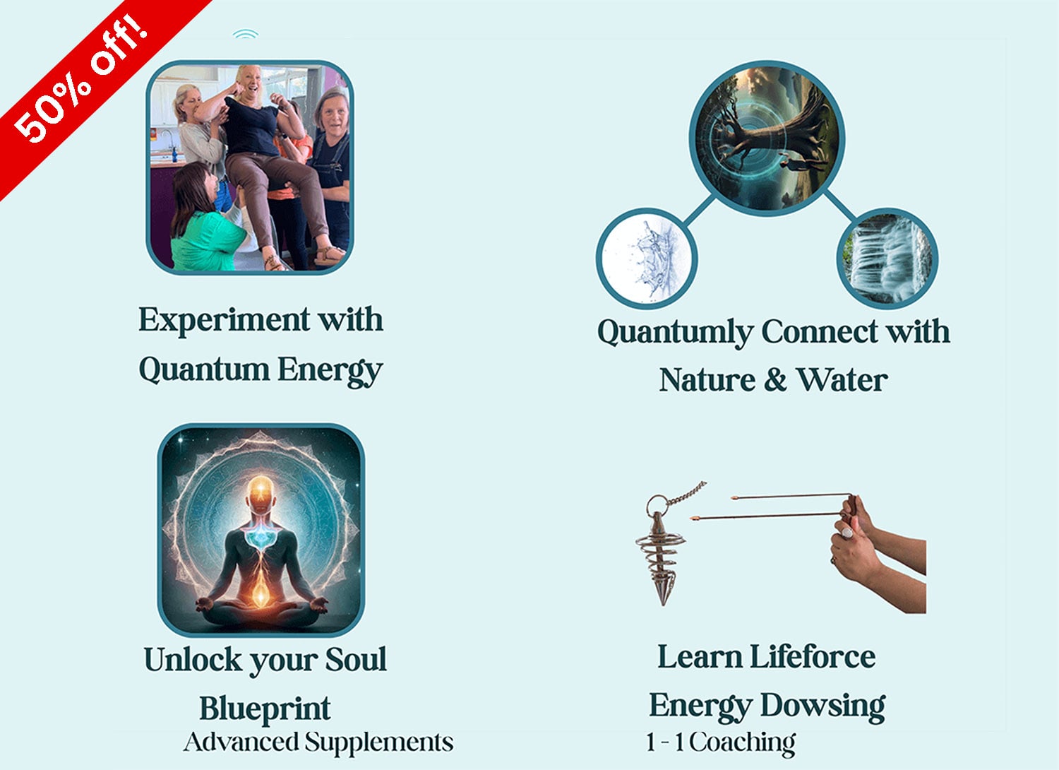 Crystal water experience Courses 50% off offer