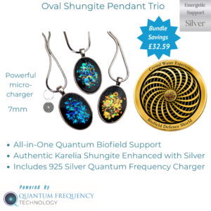 Quantum Shield Trio Shungite Oval Pendant