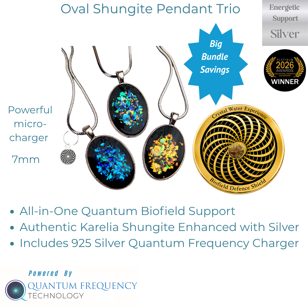 Quantum Shield Trio Shungite Oval Pendant